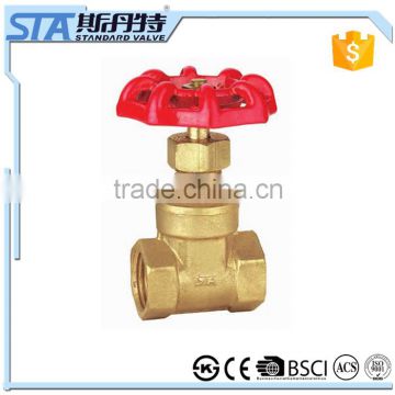 ART.4012 Made in China Factory Price Forging Brass Female Thread Dual Ports Red Knob Control Water Air gas Gate Valve Wholesale