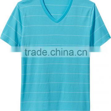 High quality custom men's 100% polyester v neck t-shirt