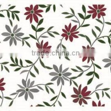 printed floral design transparent Vinyl table cloth with straight edge
