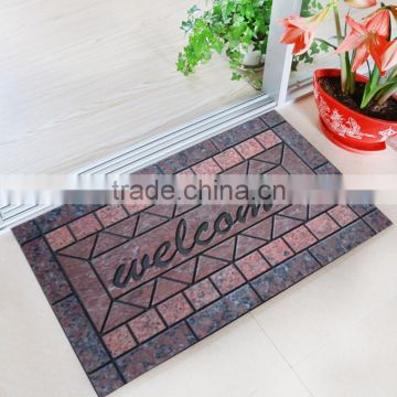 Anti-slip customs nylon flocking rubber door mat outdoor floor mat