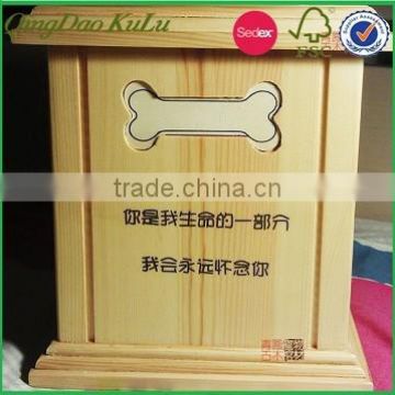 factory price cheap solid wood wooden pet casket and urn for cremation