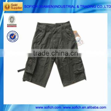 W1305 stock cheap plain mens cargo shorts