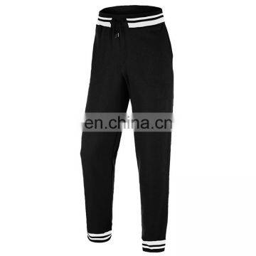 varsity tapered leg elasticated stripe cuff cotton sweatpants