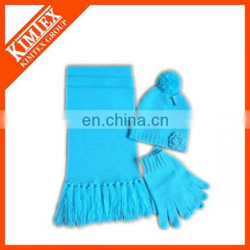 Wholesale Blue Cable Knit Winter Set