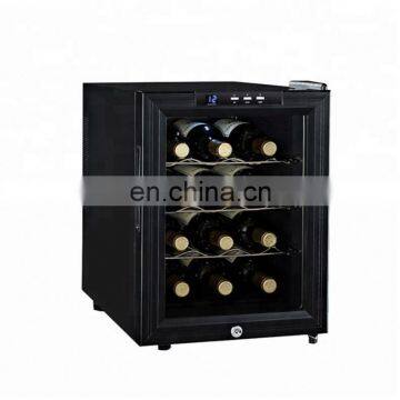 Hot Sale 120 Bottles Humidity Control Golden Stainless Steel Glass Door Display Wine Fridge Cooler Cellar With Purple Led