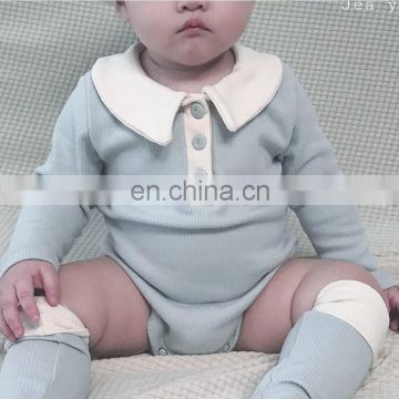 INS Baby Cute Doll Collar One-Piece One Hundred Days Gentle Lady's Romper Clothes Hang Strip Color-blocking Outing Clothes
