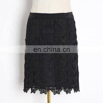 TWOTWINSTYLE Women's Skirt Lace Bowknot Patchwork High Waist Solid Mini Elegant Spring