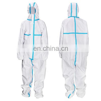 Waterproof Cleanroom Working Personal Disposable Hazmat Suit CE EN 14126 Type 3b 4b 5b 6b Medical Hospital Overalls PPE Coverall