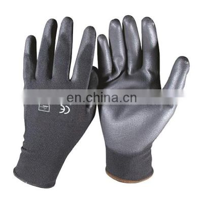 Lightweight Black PU Coated Nylon Gripper Gloves
