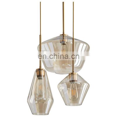 American Style Edison Bulb Glass LED Pendant Light Round Ceiling Hanging Lamp Indoor Bedroom Decor Chandelier