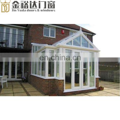 sunlight room aluminium prefabricated glass conservatory outdoor sun room glass house with skylight roof windows