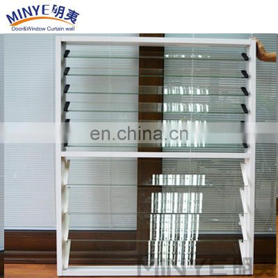 Air vent system aluminum frame tempered glass rolling shutter window
