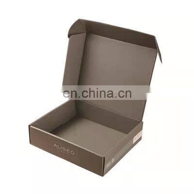 Custom  Big Size Cosmetic Packaging Mailer Box Gold Foil Logo Print black Corrugated Cardboard Paper Carton shipping Box