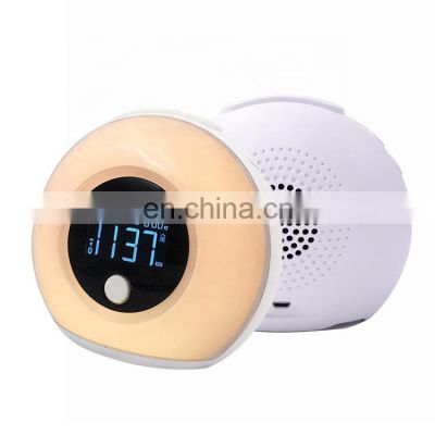 Christmas Gift Wake-Up Alarm Clock Night Light with Blue tooth Speaker