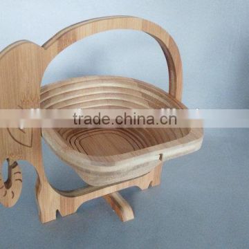 Elephant shaped practical and collapsible bamboo fruit basket                        
                                                Quality Choice