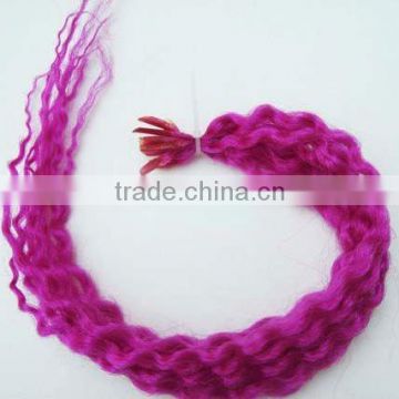 Purple Prebonded U Tip DreadLocks Hair Extensions/U Tip Curly Hair Extension