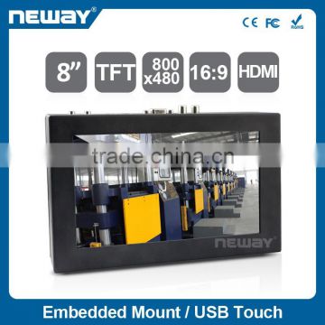8 Inch LCD Metal Open Frame Touchscreen for Industrial Application monitor