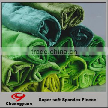fabric for kid toy /Super soft high quality stock fabric 100 polyester fleece fabric plain green fleece velvet                        
                                                Quality Choice