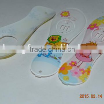Heat transfer film label for plastic (ABS PP PS PC PE)