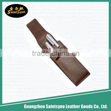 Custom leather single fountain pen case/Wholesale cheap pen cases,leather pouch for pens