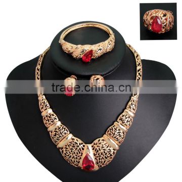 Wholesale Latest Design Fashion Necklaces Women Luxury Statement Diamond Jewelry Set SKJT0592