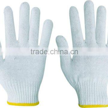 cheap white cotton gloves/cotton knitted gloves