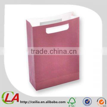 Blank Fancy Paper With Die Cutting Handle Paper Packaging Bag