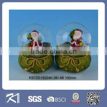 2016 Kinsheng Polyresin Crystal Christmas Glass Snow Ball For Gifts