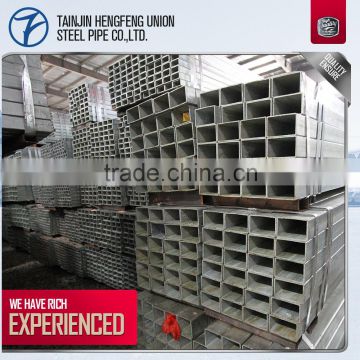 square section shape galvanized surface treatment steel tube factory in Tianjin