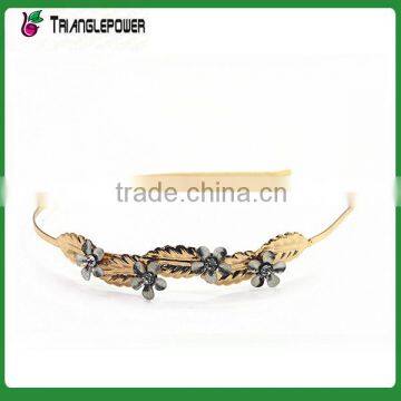 Graceful metal leaf with plum blossom headband alice band