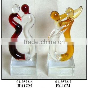 brown and yellow glass figures decoration