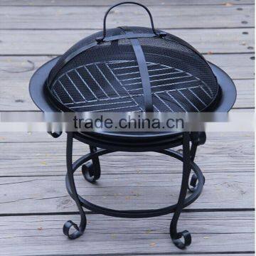 Metal round outdoor fire pit