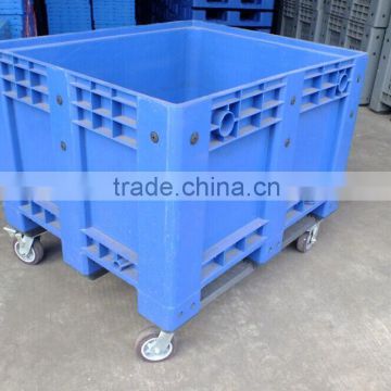 high quality plastic pallet box with wheel and lid