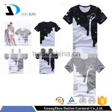 Daijun oem popular fashion black 100% polyester sublimation t shirt men