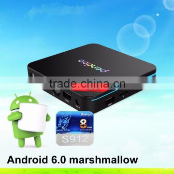 Amlogic S912 Octa Core android 6.0 tv box pendoo x9 pro 4k 4xusb tv box x9 pro 2g 16g