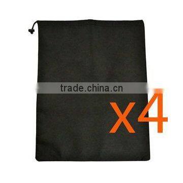 Nonwoven black color shoe bag with drawstring