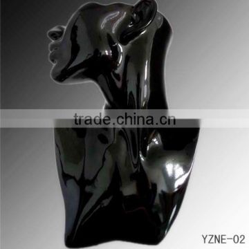 black bust mannequin jewerly stand holded display mannequin