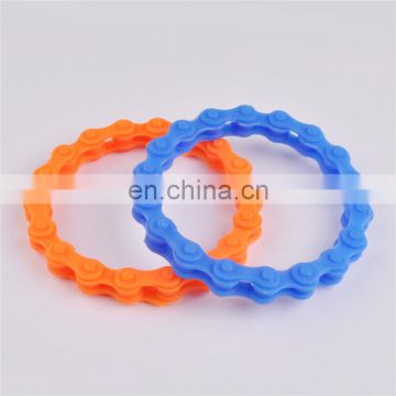 promotion silicone gift stainless bike chain bracelet