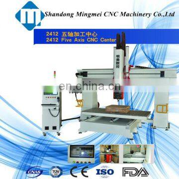 Jinan hot sale 5 axis cnc wood router machining center for art work with CE certification