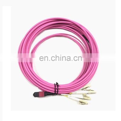 10meters 8Cores MPO to LC Male OM4 Fan Out cable de conexion de fibra Fiber Optic Patch cord lc mpo patch cord