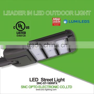 SNC UL listed Top Quality LUMILEDS high lumen IP65 LED street light 180W 5 years warranty