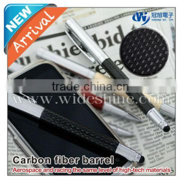 Carbon fiber stylus touch pen 2013 promotional cheap gift screen touch pen