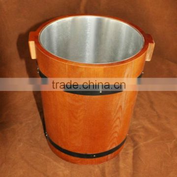 Custom Mini Galvanized Wood Ice Bucket Wholesale Wine Ice Buckets