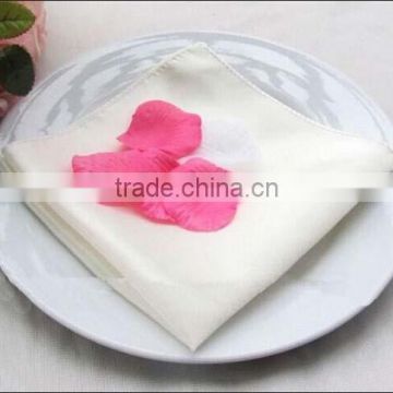 white satin napkins with serged edge