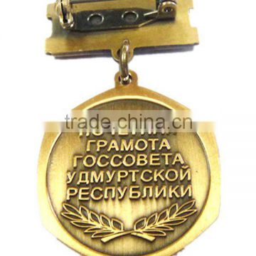 custom metal medal with antique bronze plating