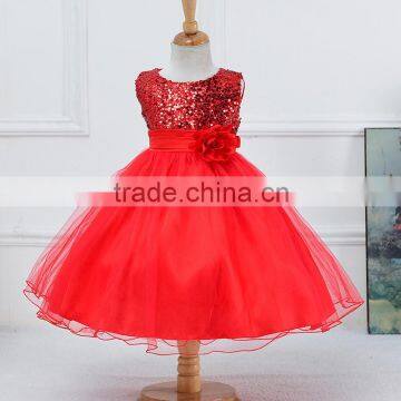 China manufacture first Choice fiesta dresses prom 2016 fancy red applique Lace Flower Girl skirt Sequined Beaded wedding dress