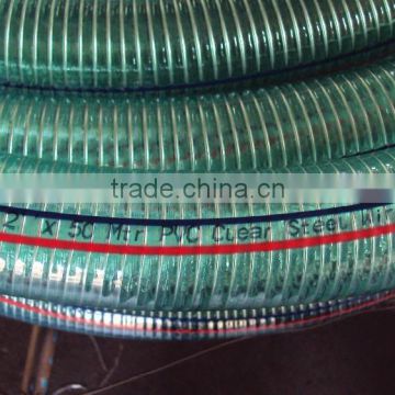 Weifang Clear PVC Steel Wire Reinforced Suction Hose/Flexible Transparent PVC Steel Suction Hose