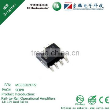 Genuine original MC33202DR2 SOP8 Rail-to-Rail Operational Amplifiers 1.8-12V