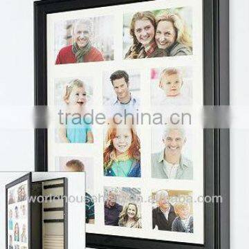 wooden jewelry box with photos frame top board