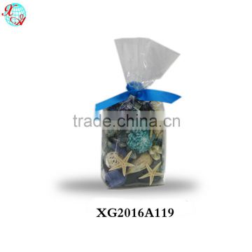 Decorative Starfish Potpourri And Blue Sola Flower In OPP Bag